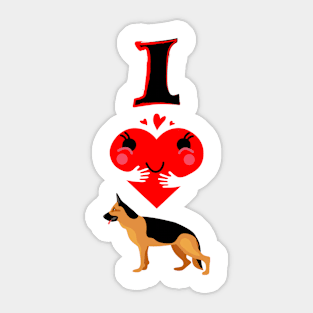 I heart my German Shepherd Sticker